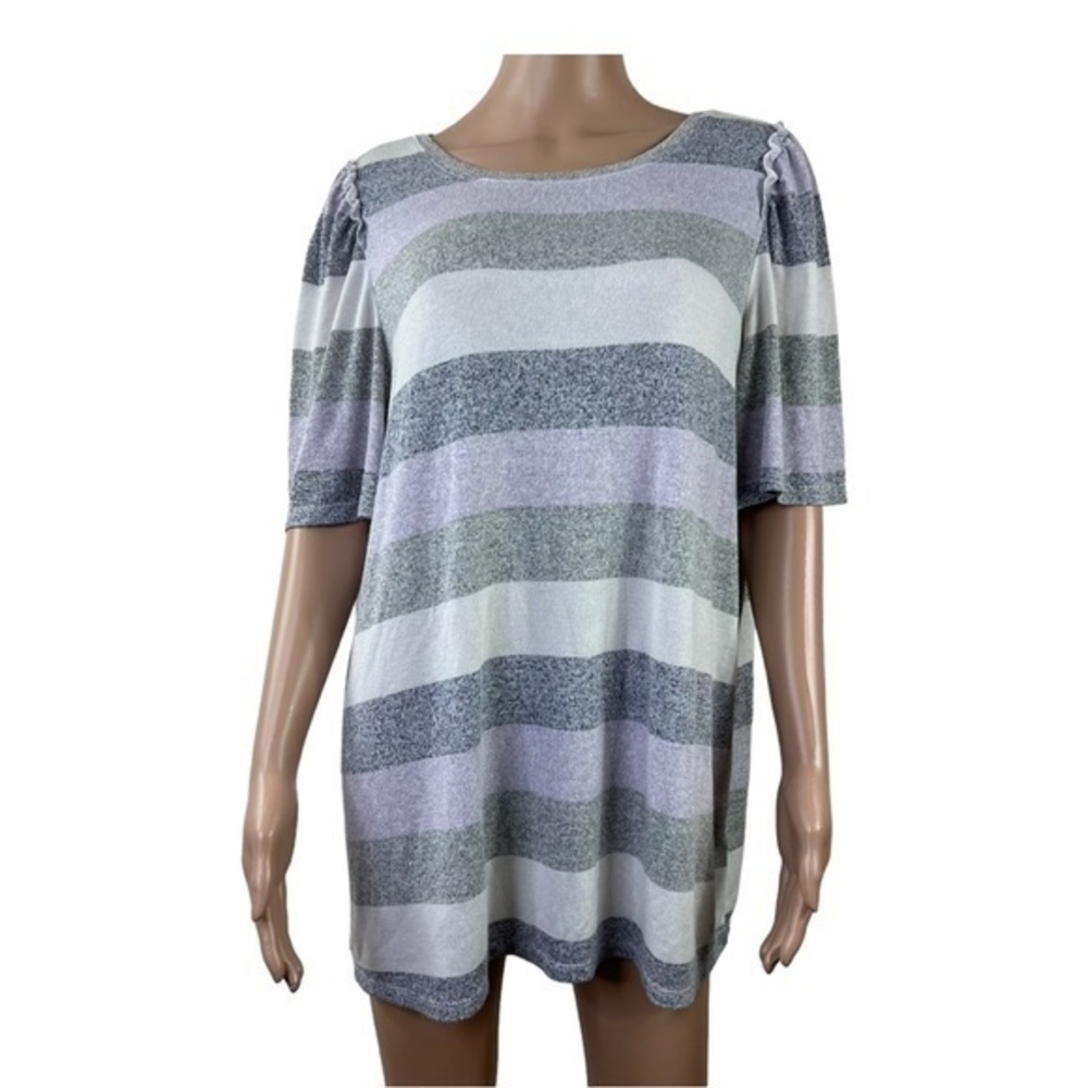 Lane Bryan Women Top Blouse Gray Pullover Sz 14/16
